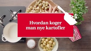 Hvordan koger man nye kartofler  Karolines Køkkenskole [upl. by Arramas]