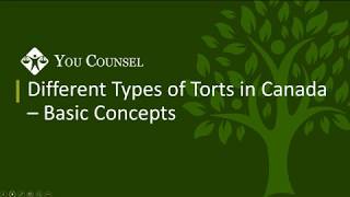 Different Types of Torts in Canada  Basic Concepts [upl. by Ahseinad]