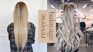 REVERSE BALAYAGE ON PLATINUM BLOND HAIR  Dimensional Blond Tutorial  Brit Terhufen [upl. by Manvil39]