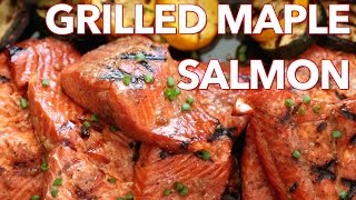 Grilled Salmon Recipe With Easy Salmon Marinade  Natashas Kitchen [upl. by Aicilaf]