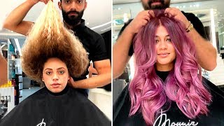 INCREÍBLES TRANSFORMACIONES DE CABELLO 2019  ANTES Y DESPUÉS [upl. by Nylknarf]