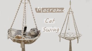 DIY Cat Hammock ｜Macrame Cat Swing ｜Kitty Hanging Bed [upl. by Viddah]