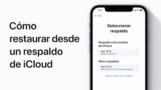 Cómo restaurar un iPhone iPad o iPod touch desde un respaldo de iCloud – Soporte técnico de Apple [upl. by Hanleigh22]