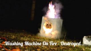 Washing Machine On Fire  Destroyed [upl. by Cirdor]