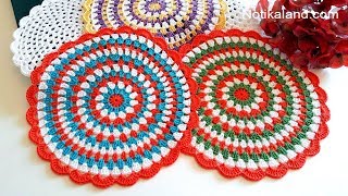 How to crochet EASY CROCHET Doily Rug Placemat [upl. by Pessa846]