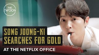 Song Joongki searches for gold at the Netflix office ENG SUB [upl. by Ecinahc191]