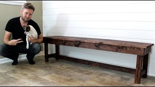 The 20 Farmhouse Bench  Easy DIY Project [upl. by Pall]