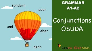 Learn German  German Grammar  Konjunktionen  oder sondern und denn aber  A1  A2 [upl. by Annawak]