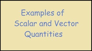 Examples of Scalar and Vector Quantities [upl. by Denton]