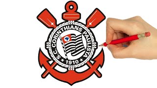 COMO DESENHAR O ESCUDO DO CORINTHIANS [upl. by Uyerta699]