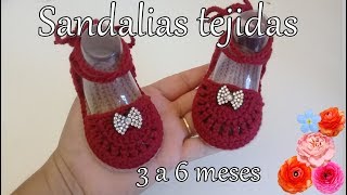 Sandalias tejidas para bebé  Modelo Luciana  3 a 6 meses [upl. by Cyrano625]