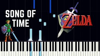 SONG OF TIME Synthesia Tutorial  The Legend of Zelda Ocarina of Time  MajorLink Piano [upl. by Llenrad]