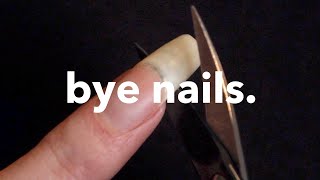 Cutting off my long natural nails again [upl. by Atekehs]