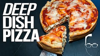 EASY HOMEMADE DEEP DISH PIZZA RECIPE  SAM THE COOKING GUY 4K [upl. by Corwun]