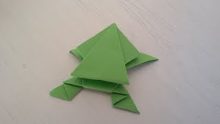 Origami Jumping Frog 🐸 DIY Paper Crafts  Rana de Papel que salta Rana saltarina Manualidades [upl. by Eerac]