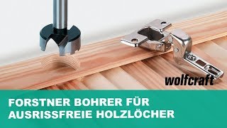 Forstner Bohrer für ausrissfreie Holzlöcher  wolfcraft [upl. by Anaihk695]