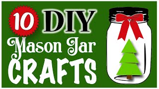 10 EASY Mason Jar Crafts 🎄 CHRISTMAS DIY  Dollar Tree DIY [upl. by Alimrahs]