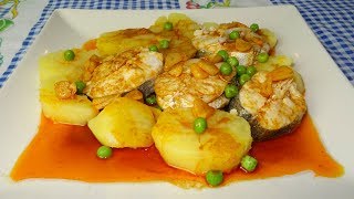 RIQUÍSIMA MERLUZA A LA GALLEGA  RECETA FÁCIL [upl. by Lutero]