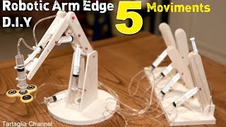 Amazing  How to make syringhe Hydraulic Robotic arm  5 movements [upl. by Klusek365]