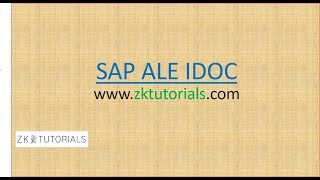 1 Introduction To SAP ALE IDocs Part 1  SAP ALE EDI Idoc [upl. by Canning48]