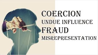 Coercion Undue Influence Fraud Misrepresentation  Indian Contract Act 1872  Law Guru [upl. by Eolcin719]