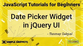 Date Picker Widget Control in JQuery UI [upl. by Nahtannoj]