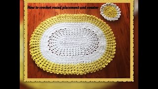 CC How to crochet oval placemat and coaster [upl. by Cal]