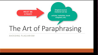 The Art of Paraphrasing Avoiding Plagiarism [upl. by Kinnard900]