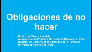 Obligaciones de no hacer [upl. by Boot]