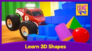 Learn 3D Shapes  Educational Video for Kids by Brain Candy TV [upl. by Borg]