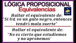 ‼️LOGICA PROPOSICIONAL 06 Equivalencias [upl. by Salvatore]