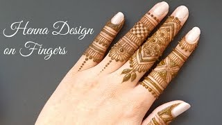 Easy DIY mehndi henna design on fingers [upl. by Gwenneth794]