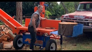 WOW THIS LOG SPLITTER IS CRAZY EASTONMADE AXIS [upl. by Akimal]