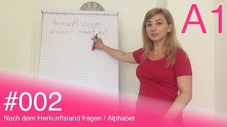 Njemački za početnike Deutsch A1  002  Nach dem Herkunftsland fragen  Alphabet [upl. by Vashtia]