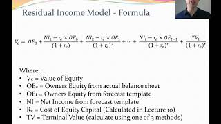 Lecture 9B  Valuation 2  Residual Income Model [upl. by Daughtry]