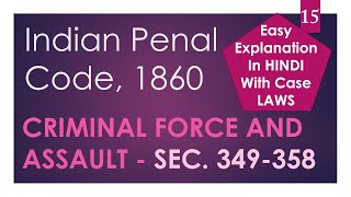 Assault and Criminal Force  Indian Penal Code [upl. by Akiemehs594]