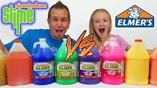 3 Colors of GIANT Glue Slime Challenge 3 Gallons Nickelodeon Glue vs 3 Gallons Elmers Glue [upl. by Adnihc]