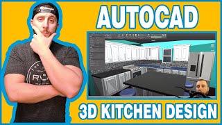 AUTOCAD 2020  3D KITCHEN AND CABINET DESIGN PART 1 [upl. by Denver602]