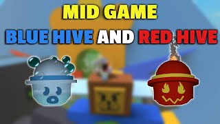 Mid Game Blue And Red Hive InformationTips  Bee Swarm Simulator [upl. by Aihtennek]