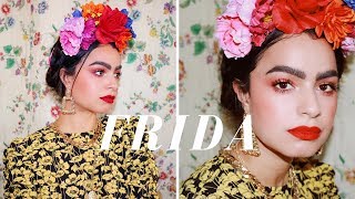 THE MODERN FRIDA KAHLO MAKEUP HAIR OUTFIT [upl. by Ahsem881]