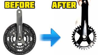 How to convert your SHIMANO CRANK from 3 drive to single narrow wide 2020 [upl. by Euqinomod]