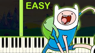 ADVENTURE TIME  EASY Piano Tutorial [upl. by Nylecoj]