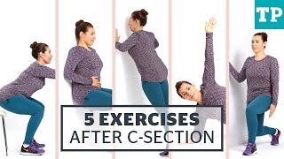 Postpartum Workout 5 exercises for after a Csection [upl. by Annahsal]