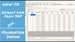 SAP2000 Tutorial For Beginners Chapter 13 Extract Data From SAP To Design Footing [upl. by Perren]