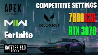 7800X3D  RTX 3070  5 GAMES TESTED  COMPETITIVE SETTINGS [upl. by Anak569]