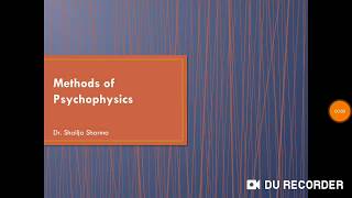 Methods of PsychophysicsConstant Stimuli Method1  Psychology  BA 1st year  Dr Shailja Sharma [upl. by Pride]