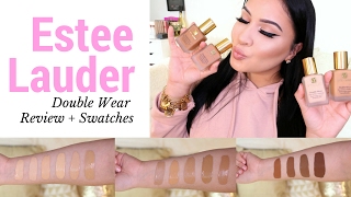 Estee Lauder Double Wear Foundation  Review  Swatches [upl. by Burbank]