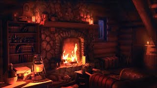 Wood Cabin Ambience  Heavy Blizzard Sounds for Sleep Relaxation amp Study with Fireplace Sounds [upl. by Rourke]