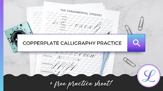 Copperplate Calligraphy Practice Tips  Free Practice Sheet calligraphyforbeginners [upl. by Eentruoc]