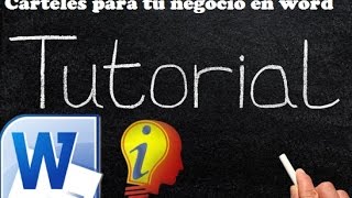 Como hacer Carteles en Word [upl. by Nitsuj]